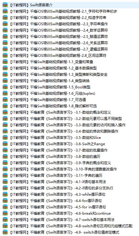 千锋教育《Swift学习语言》视频教程-小栈资源网