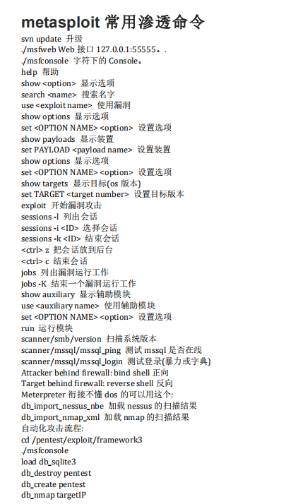 metasploit常用渗透命令 中文_黑客教程-小栈资源网