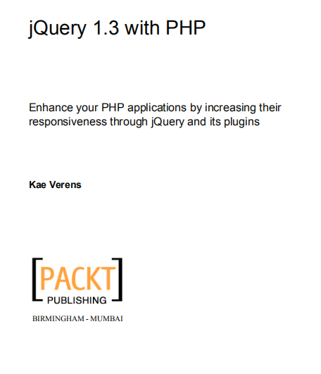 jQuery 1.3 with PHP 英文pdf_前端开发教程-小栈资源网