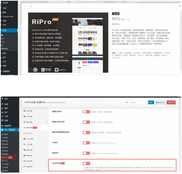 RiPro6.3.8日主题修复版WordPress资源下载站主题模板去后门和加密-小栈资源网