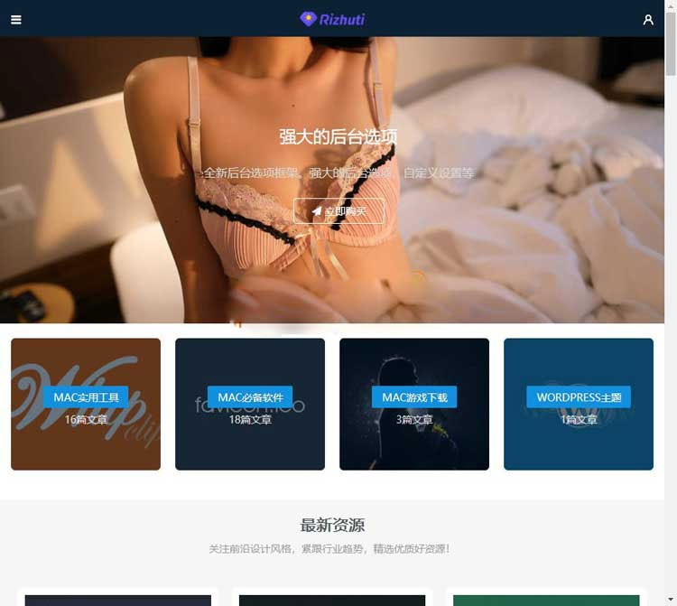 WordPress高端日主题Rizhuti3.2免授权版虚拟资源下载网站源码-小栈资源网