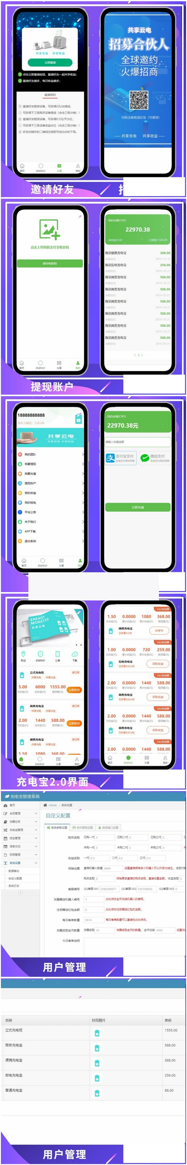 共享充电宝2.0系统源码 仿云海广告云点机器人挂机赚钱-小栈资源网