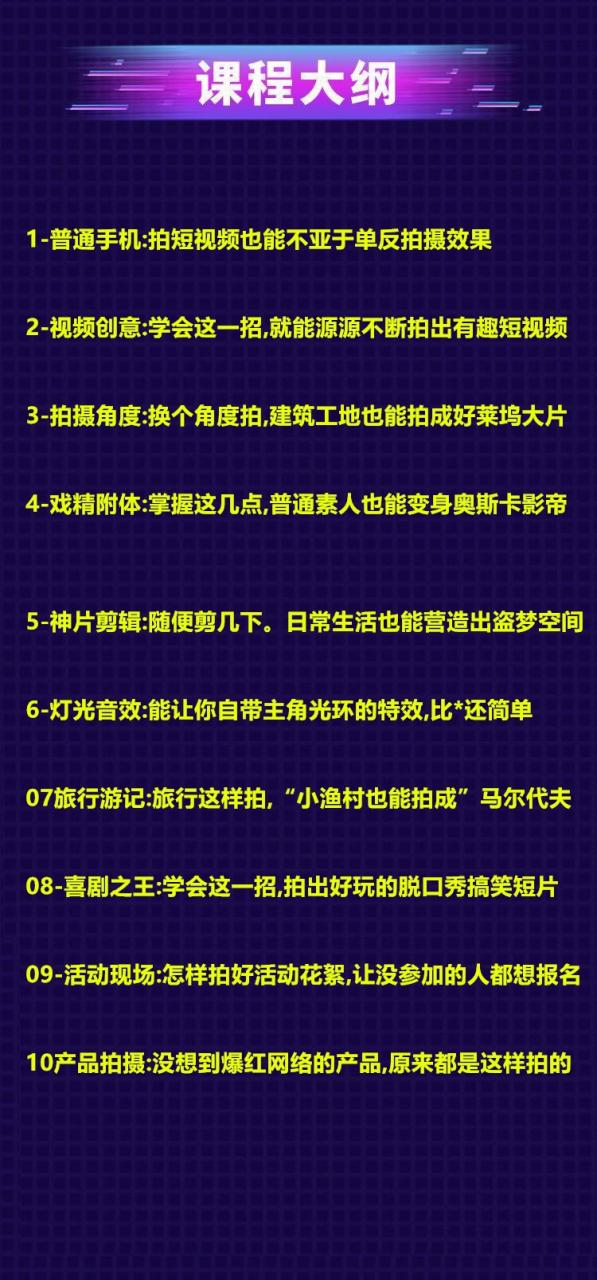 抖音自媒体必学教程（0基础学会用手机拍短视频）13课-小栈资源网