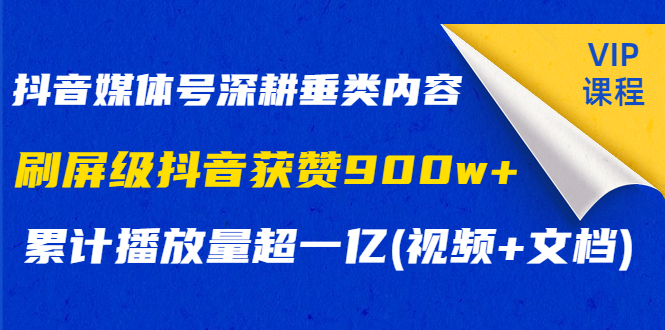 抖音媒体号深耕垂类内容，刷屏级抖音获赞900w+累计播放量超一亿(视频+文档)-小栈资源网