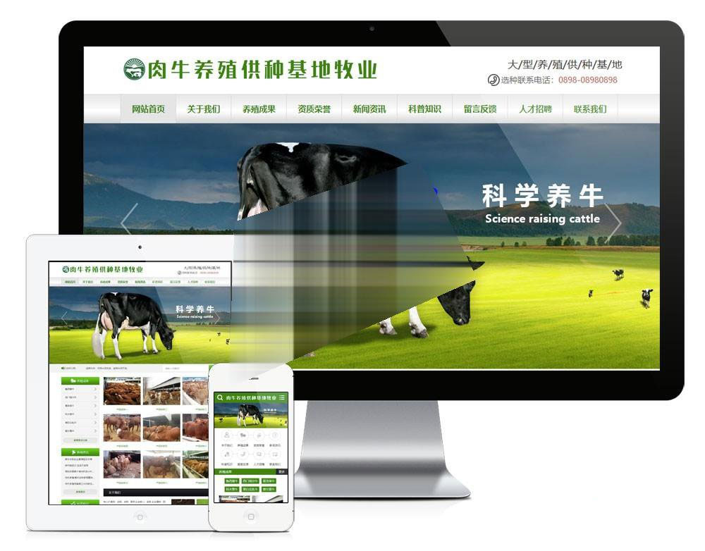 易优cms肉牛养殖供种基地牧业公司网站模板源码 带手机端-小栈资源网