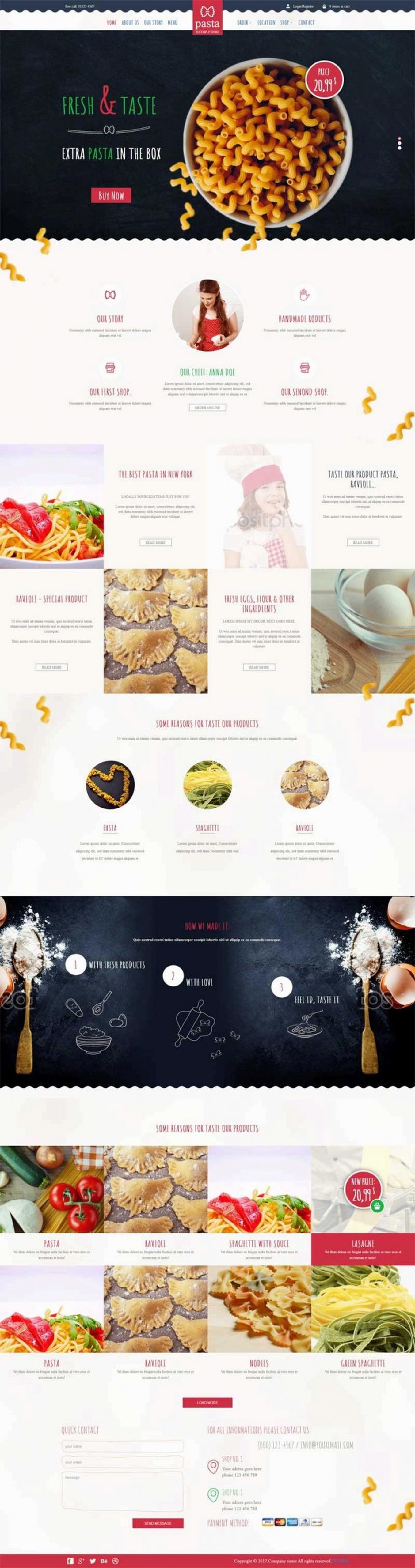 卡通的面包甜品店网上预订网站模板html整站-小栈资源网