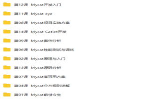 Mycat权威指南从入门到精通视频教程-小栈资源网