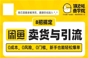 媒老板8招搞定闲鱼卖货与引流：3天卖货10万，3个月加粉50万-小栈资源网