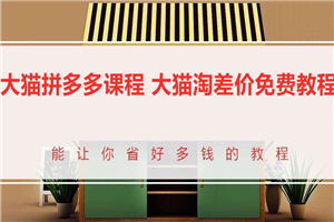 大猫拼多多课程-大猫淘差价教程-小栈资源网