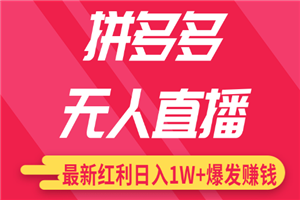 最新无人直播课程，拼多多无人直播配合差异化日销千单-小栈资源网
