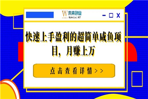 快速上手盈利的超简单咸鱼项目，月赚上万-小栈资源网