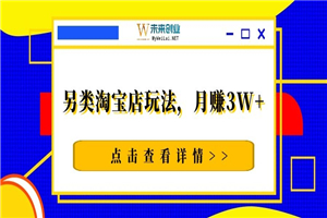昆仑网盟暴力淘金记第13计-另类淘宝店玩法，月赚3W+-小栈资源网