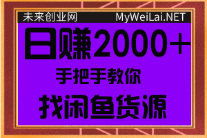 手把手教你找闲鱼货源，轻松日赚500-2000+【视频教程】-小栈资源网