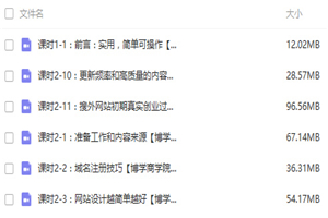 搜外网夫唯网站seo优化培训干货（24节视频课程）-小栈资源网