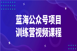 蓝海公众号项目训练营视频课程-小栈资源网