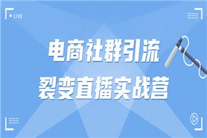 电商社群引流裂变直播实战营-小栈资源网