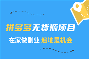 2020副业项目：拼多多无货源-小栈资源网