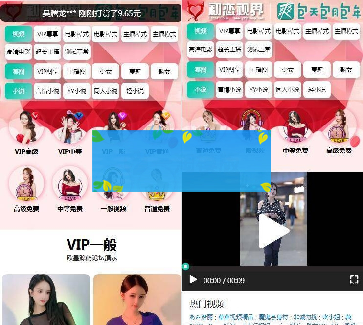 全新开发苹果CMS/引流吸粉视频/-两种播放模式/包天包月包年观看/仿抖音快手直播/广告自动弹窗-小栈资源网
