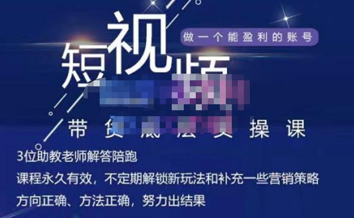 吴Sie·短视频带货底层实操课，教你如何选爆品、了解获短视频流量密码，正确起号-小栈资源网