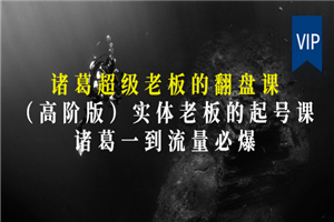 诸葛超级老板的翻盘课（高阶版），实体老板的起号课，诸葛一到流量必爆-小栈资源网