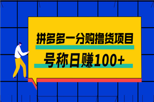 卖88的拼多多一分购撸货项目，号称日赚100+-小栈资源网