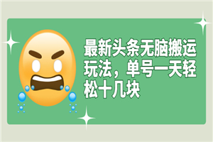 最新头条无脑搬运玩法，单号一天轻松十几块【视频教程+搬运软件】-小栈资源网