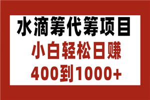 水滴筹代筹项目，小白轻松日赚400到1000+-小栈资源网