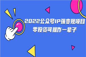 2022公众号IP强变现项目，零投资可操作一辈子-小栈资源网