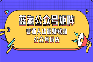 蓝海公众号矩阵：普通人也能赚钱的公众号玩法，月入过N万-小栈资源网