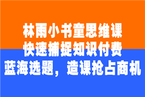 林雨小书童思维课：快速捕捉知识付费蓝海选题，造课抢占商机-小栈资源网