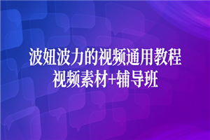 波妞波力的视频通用教程+视频素材+辅导班-小栈资源网