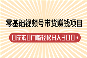 零基础视频号带货赚钱项目，0成本0门槛轻松日入300+-小栈资源网