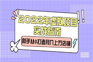 2022年虚拟项目实战指南，新手从0打造月入上万店铺-小栈资源网