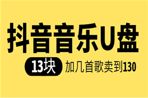 抖音音乐U盘项目，13块U盘卖到130+-小栈资源网