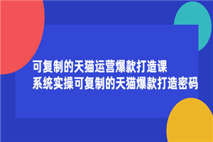 可复制的天猫运营爆款打造课，系统实操可复制的天猫爆款打造密码-小栈资源网