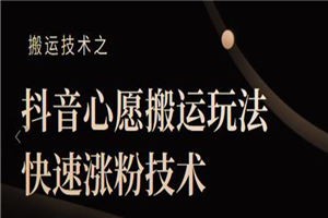 抖音心愿搬运玩法，快速涨粉技术-小栈资源网