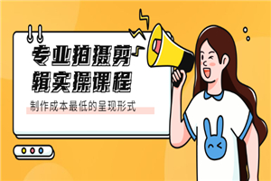 专业拍摄剪辑实操课程：制作成本最低的呈现形式-小栈资源网