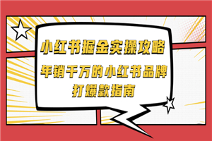 小红书掘金实操攻略，年销千万的小红书品牌打爆款指南-小栈资源网