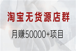 淘宝无货源店群月赚50000+项目，选品，上架，引流-小栈资源网