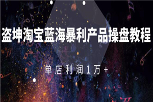 淘宝蓝海暴利产品操盘教程：从零到单店利润10000+详细实操-小栈资源网