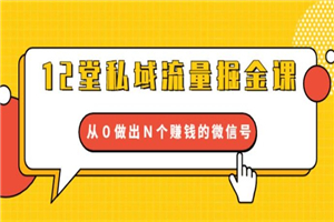 12堂私域流量掘金课：打通私域４大关卡，从0做出N个赚钱的微信号-小栈资源网
