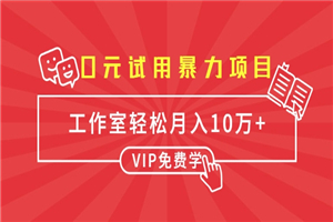 0元试用暴力项目：一个员工每天佣金单500到1000，工作室月入10万+-小栈资源网