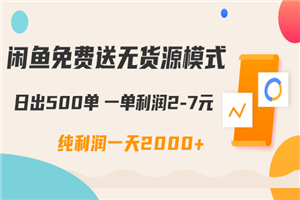 【闲鱼项目】闲鱼免费送无货源模式是如何日出500单的？一单利润2-7元纯利润一天2000+-小栈资源网