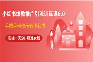 小红书爆款推广引流训练课6.0，手把手带你玩转小红书，实操一天50+精准女粉-小栈资源网