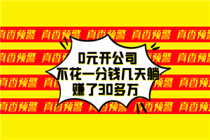 0元开公司，不花一分钱几天躺赚了30多万-小栈资源网