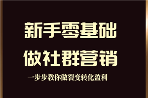 新手零基础做社群营销，一步步教你做裂变转化盈利-小栈资源网