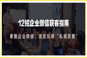 12招企业微信获客指南：链接11亿微信用户，提前把握企业新机遇-小栈资源网