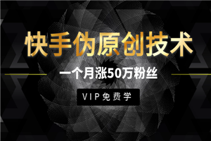 最新快手伪原创技术，只需一个月，实战轻松拥有50w+粉丝-小栈资源网