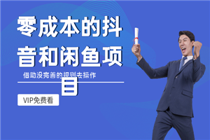 零成本的抖音和闲鱼项目，借助没完善的规则去操作-小栈资源网