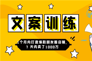 3周朋友圈文案训练营，1个月内打造爆款朋友圈店铺，7天内卖了1000万-小栈资源网